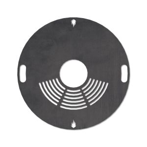Feuerplatte Grillplatte mit integriertem Rost Ø 80 cm Design 1 Schamotte-Shop.de