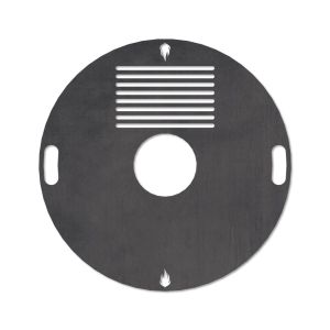 Feuerplatte Grillplatte mit integriertem Rost Ø 80 cm Design 3 Schamotte-Shop.de