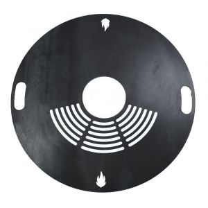 Feuerplatte Grillplatte mit Rost Ø 98 cm aus Stahl