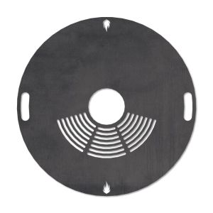 Feuerplatte Grillplatte mit integriertem Rost Ø 98 cm Design 1 Schamotte-Shop.de