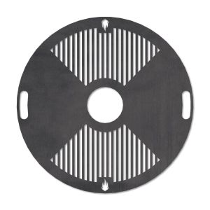 Feuerplatte Grillplatte mit integriertem Rost Ø 98 cm Design 2 Schamotte-Shop.de