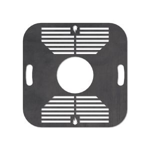 Feuerplatte Grillplatte mit integriertem Rost quadratisch 57 x 57 cm Design 1 Schamotte-Shop.de