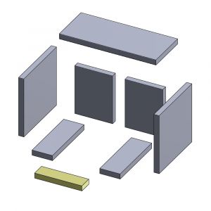 Bodenstein vorne 225x62x25mm (Vermiculite) passend für ABC Modell 1 **