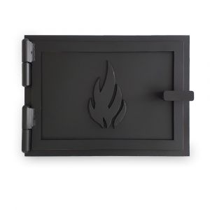 Flamado Genua | Ofentür aus Stahl 352 x 256 mm schwarz | schamotte-shop.de