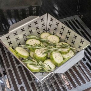 Grillkorb groß für Gemüse aus Edelstahl passt auf jeden Grill / BBQ