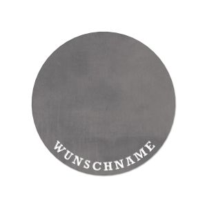 Grillplatte aus Stahl mit Wunschnamen Ø 45 cm