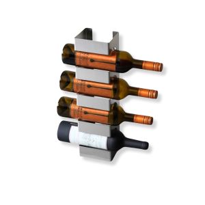 Halter für Weinflaschen 4er hochkant aus Edelstahl