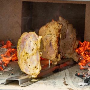 Haxenhalter für 3 Haxen 50 cm aus Edelstahl ǀ Grillzubehör ǀ Schamotte-Shop.de