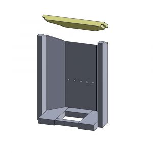 Heizgasumlenkplatte 350x159x25mm (Vermiculite) passend für Justus Seeland Typ 4965 **