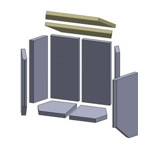 Heizgasumlenkplatte vorne hinten 430x160x20mm (Vermiculite) passend für Lotus**