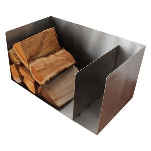Holzlager / Feuerholzregal Flat Box » aus Edelstahl