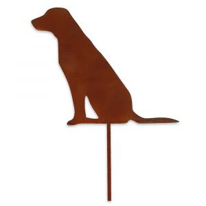 Gartenstecker Hund 52cm | Skandinavisches Design | Edelrostoptik