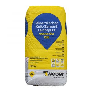 Weber.dur 135 Ofenputz - Leichtputz mineralisch - Körnung 0-1mm - 30kg | günstig kaufen | Schamotte-Shop.de