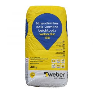 Ofenputz - Leichtputz mineralisch - zum Verputzen der Außenflächen (Weber.dur 136)