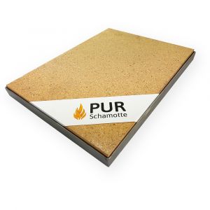 Pizzastein Grill mit Edelstahlrahmen 60 x 30 x 3 cm | PUR Schamotte | Schamotte-Shop.de