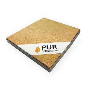 Pizzastein Grill mit Edelstahlrahmen 50 x 50 x 3 cm | PUR Schamotte | Schamotte-Shop.de