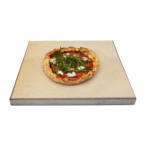 Pizzastein Grill mit Edelstahlrahmen 50 x 50 x 3 cm | PUR Schamotte | Schamotte-Shop.de