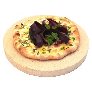 Pizzastein rund Ø 49 x 4 cm lebensmittelecht  PUR Schamotte  Schamotte-Shop.de