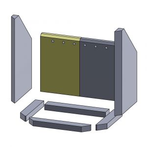 Rückwandstein links | Techfire** | Feuerraumauskleidung | Schamotte-Shop.de