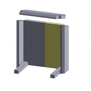 Rückwandstein rechts 420x200x30mm (Vermiculite) | Justus Rügen** | Schamotte-Shop.de