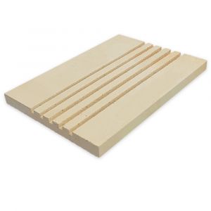 Rillenplatte Schamotte 436x300x30mm | Vorderansicht | universal einsetzbar | PUR Schamotte | Schamotte-Shop.de