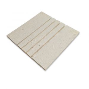 Rillenplatte Schamotte 400x400x30mm 4 Rillen | universal einsetzbar | PUR Schamotte | Schamotte-Shop.de