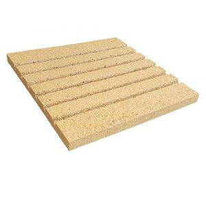 Rillenplatte Schamotte 400x400x30mm 6 Rillen | universal einsetzbar | PUR Schamotte | Schamotte-Shop.de