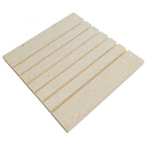 Rillenplatte Schamotte 500x500x30mm 5 Rillen | universal einsetzbar | PUR Schamotte | Schamotte-Shop.de