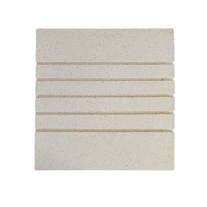 Rillenplatte Schamotte 500x500x30mm 5 Rillen | universal einsetzbar | PUR Schamotte | Schamotte-Shop.de