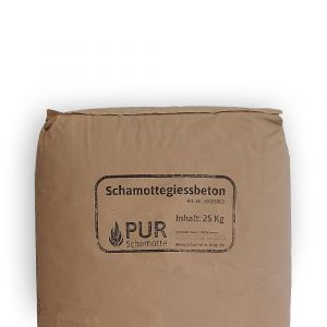 Schamottegiessbeton 25kg Feuerfest| PUR Schamotte | Schamotte-Shop.de