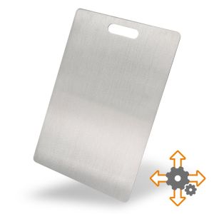 Schneidebrett aus Edelstahl auf Maß Schamotte-Shop.de