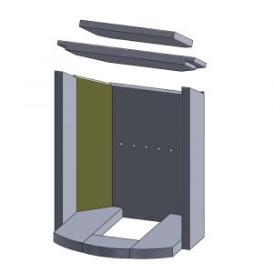 Wandstein hinten links/rechts Justus Kaskade 6A** | Feuerraumauskleidung | Schamotte-Shop.de