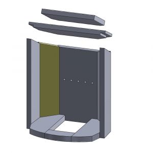 Wandstein hinten links/rechts Justus Kaskade 6B** | Feuerraumauskleidung | Schamotte-Shop.de