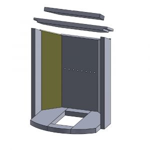 Wandstein hinten links/rechts Justus Kaskade 8A** | Feuerraumauskleidung | Schamotte-Shop.de