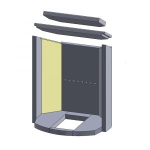 Wandstein hinten links/rechts Justus Kaskade 8B** | Feuerraumauskleidung | Schamotte-Shop.de