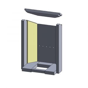 Wandstein hinten links/rechts 450x102x25mm (Vermiculite) passend für Justus Seeland **