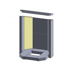 Wandstein hinten links 409x111x25mm (Vermiculite) passend für Justus Usedom 5 Typ 6525 **