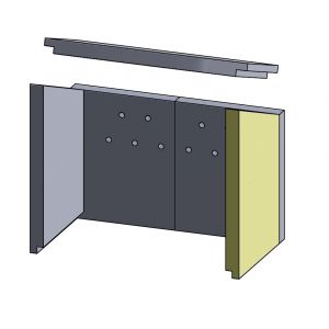 Wandstein rechts 314x200x25mm Vermiculite | Justus Reno A und B** | Schamotte-Shop.de