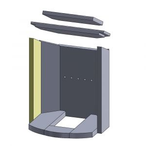 Wandstein vorne links/rechts Justus Kaskade 6A** | Feuerraumauskleidung | Schamotte-Shop.de