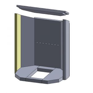 Wandstein vorne links Justus P50-8 C** | Feuerraumauskleidung | Schamotte-Shop.de