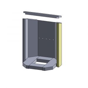 Wandstein vorne rechts 436x76x25mm (Vermiculite) passend für Justus Usedom 5 Typ 6525 **
