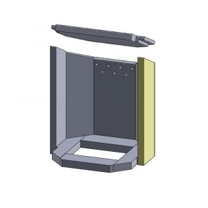 Wandstein vorne rechts 450x120x25mm (Vermiculite) | Justus Usedom 7** | Schamotte-Shop.de