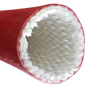 Silikonbeschichtete Fiberglas-Hülse 25,4mm / 1m | Schamotte-Shop.de