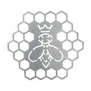 Untersetzer aus Edelstahl „Bienenkönig Niederrhein“ im 6er Set