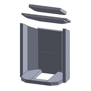 Wandstein hinten rechts Justus Island 7B** | Feuerraumauskleidung | Schamotte-Shop.de