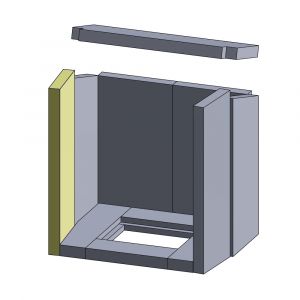 Wandstein vorne rechts /links | Feuerraumauskleidung | Hark ** | Schamotte-Shop.de