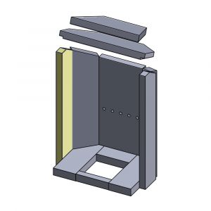 Wandstein vorne links rechts Justus Island 5A** | Feuerraumauskleidung | Schamotte-Shop.de