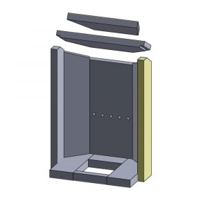 Wandstein vorne rechts Justus Island 5B** | Feuerraumauskleidung | Schamotte-Shop.de