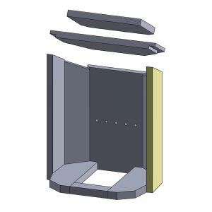 Wandstein vorne rechts Justus Island 7B** | Feuerraumauskleidung | Schamotte-Shop.de