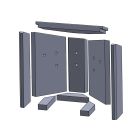 Feuerraumauskleidung 9-teilig passend für Fireplace** Kamine, Kaminersatzteile, Flamado | schamotte-shop.de